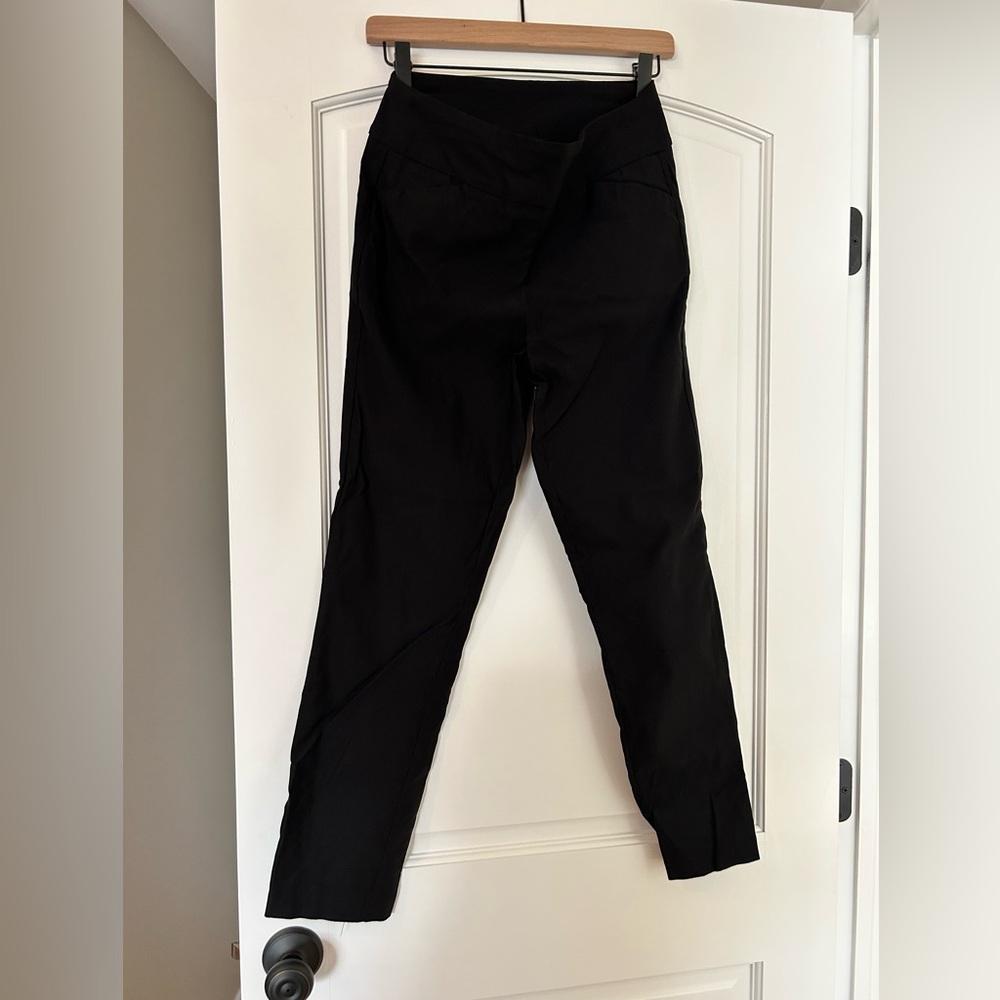 Black Pull On Ankle Dress Pants